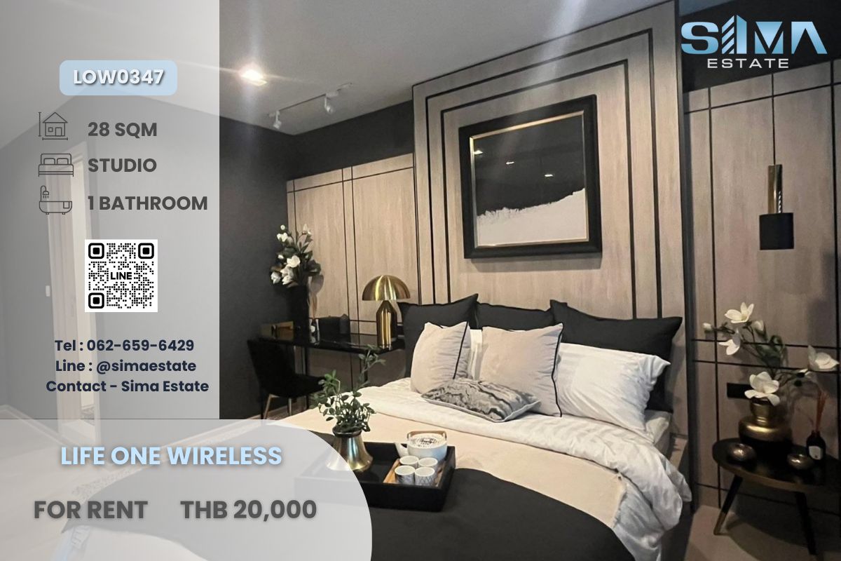 For RentCondoWitthayu, Chidlom, Langsuan, Ploenchit : Rent ☁️Life One Wireless☁️ Beautiful room Ready Complete electrical appliances ☀️