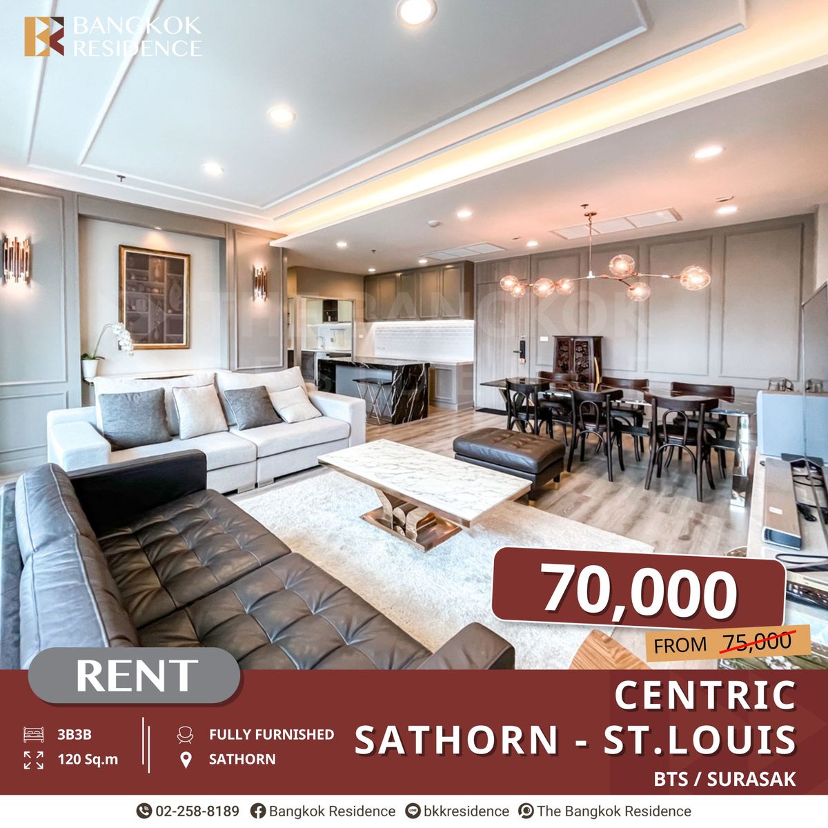 ให้เช่าคอนโดสาทร นราธิวาส : Centric Sathorn-St.Louis คอนโดพร้อมอยู่ใจกลางสาทร ใกล้ BTS สุรศักดิ์