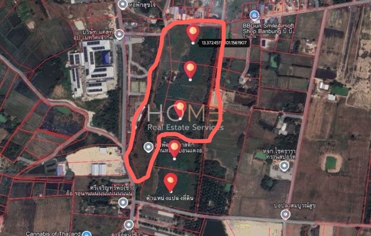 For SaleLandSriracha Laem Chabang Ban Bueng : Land for sale 36 rai 3 ngan 65 sq. W. Ban Bueng Chon Buri