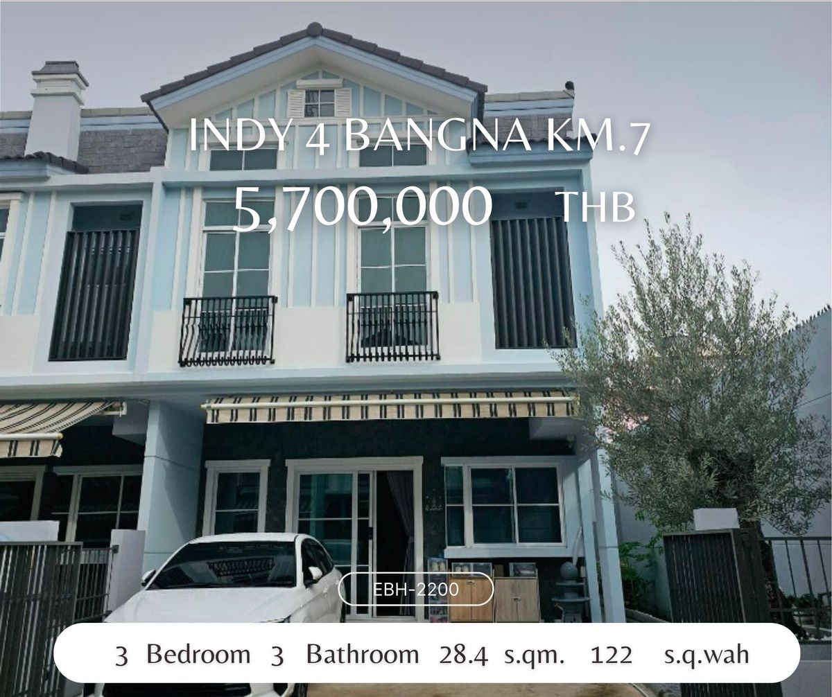 For SaleTownhomeBangna, Bearing, Lasalle : Townhome for sale behind the indie corner 4 Bangna km. 7 near Mega Bangna.