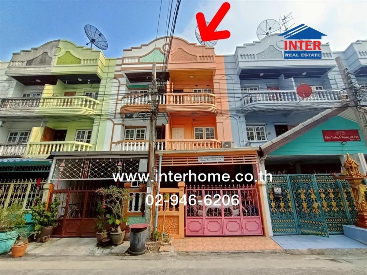 For SaleTownhomeBangna, Bearing, Lasalle : 3-story townhome, 20 sq.w., Pairoj Village, Project 5, Bangna, Bang Na-Trat Road Bangna Trat Road 27, Bang Na District, Bangkok