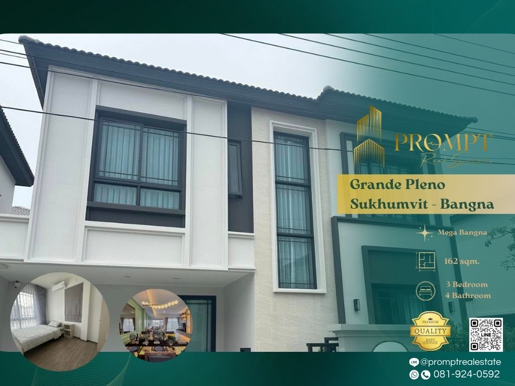 ให้เช่าบ้านสมุทรปราการ สำโรง : GH01254 - Grande Pleno Sukhumvit - Bangna  :  แกรนด์ พลีโน่ สุขุมวิท - บางนา - Mega Bangna, International School (SISB / TCIS / Concordian), Suvarnabhumi Airport