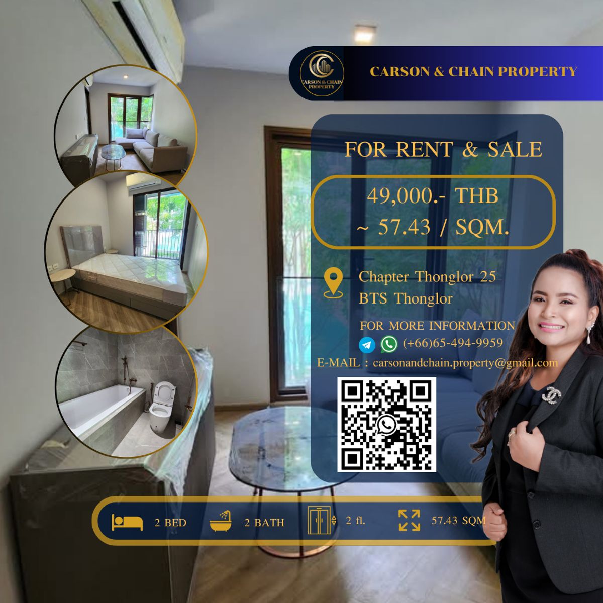ให้เช่าคอนโดสุขุมวิท อโศก ทองหล่อ : Chapter Thonglor 25  