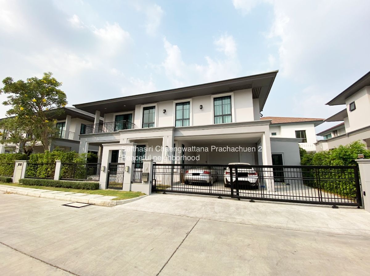 บ้านแจ้งวัฒนะ เมืองทอง : ขายและให้เช่า บ้านหรู 2 ชั้น พร้อมเฟอร์นิเจอร์ ตกแต่งสวยงาม ย่านแจ้งวัฒนะ-เมืองทอง ใกล้โรบินสัน ไลฟ์สไตล์ ศรีสมาน เพียง 2.4 กม.