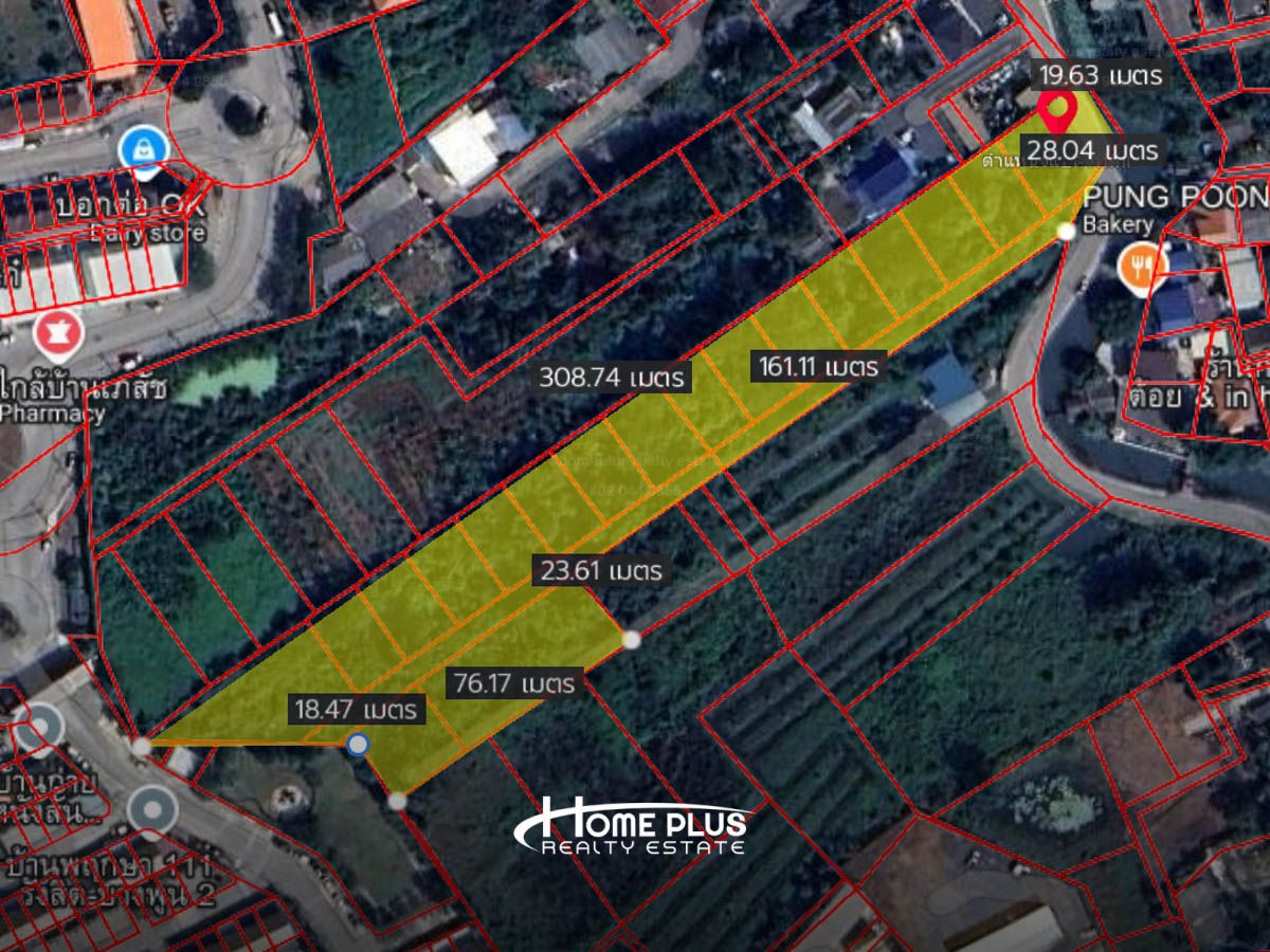 ขายที่ดินปทุมธานี รังสิต ธรรมศาสตร์ : ที่ดินใกล้โรงเรียนวัดบางพูน อำเภอเมือง จังหวัดปทุมธานี เนื้อที่ 5 ไร่ 3 งาน 78 ตารางวา
