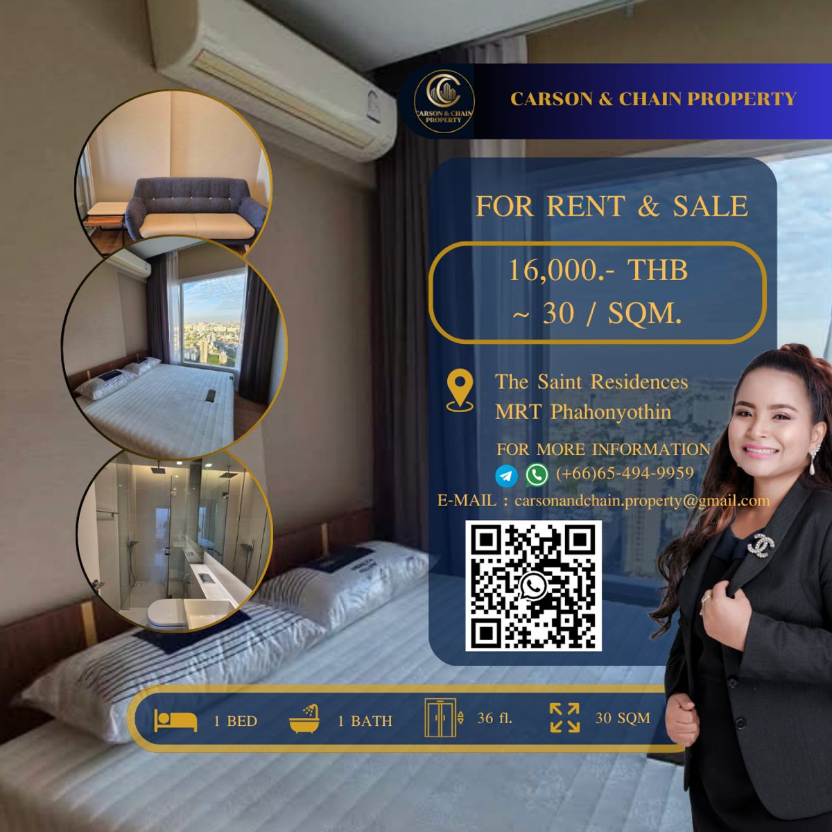 ให้เช่าคอนโดลาดพร้าว เซ็นทรัลลาดพร้าว : The Saint Residences
