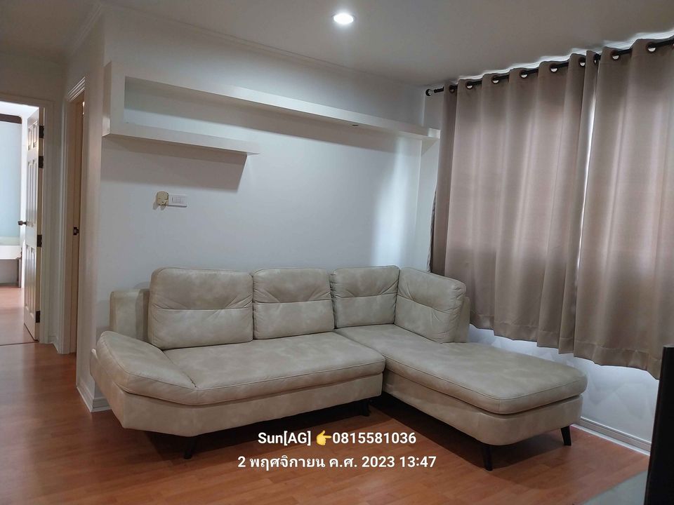 For RentCondoRatchadapisek, Huaikwang, Suttisan : #For rent Condo Lumpini Ville Cultural Center (Condo for rent Lumpini Ville Cultural Center) near MRT Huai Khwang - 2 bedrooms, 2 bathrooms, 1 kitchen - 3rd floor, area 60 sq m - Fully furnished, rent 18,000 baht/month