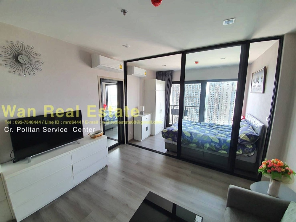 For RentCondoRattanathibet, Sanambinna : Politan rive condo for rent, size 30 sq.m., North, 42nd floor, fully furnished