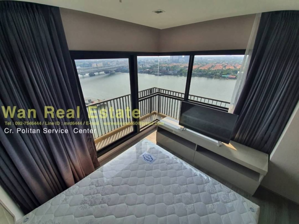 For RentCondoRattanathibet, Sanambinna : For rent, Politan rive, 2 bedrooms, 60 sq.m., 17th floor, room next to the river. Most beautiful view, complete project, ready to move in