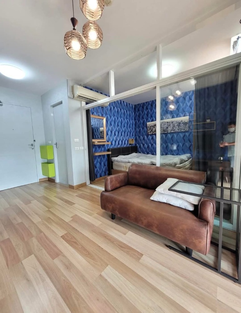 For RentCondoOnnut, Udomsuk : ☘️Condo for rent Ideo Blucove Sukhumvit 50m. from BTS Udomsuk 27 sq m. Beautiful room, fully furnished, only 13500-