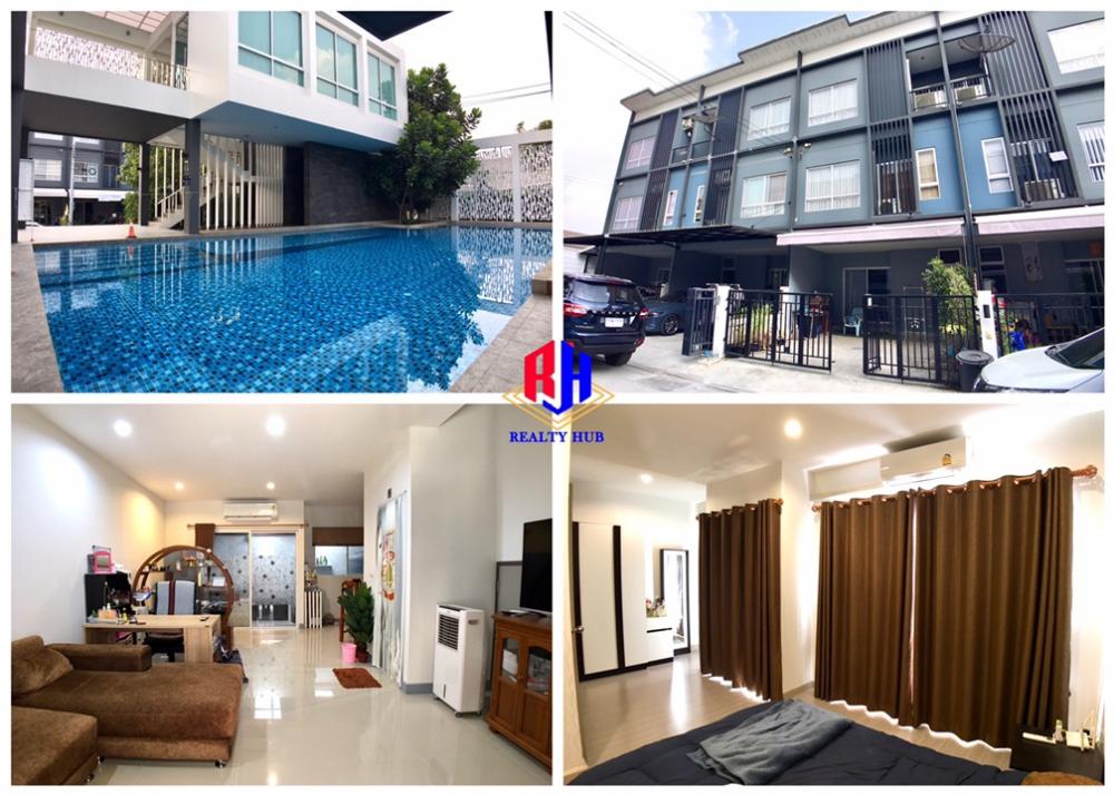 For SaleTownhouseLadkrabang, Suwannaphum Airport : Townhome for sale, 4 bedrooms, Sammakorn Avenue Suvarnabhumi, Phatthana Chonburi Road 3, Krungthep Kreetha Srinakarin-Romklao. motorway expressway Near the guardhouse swimming pool 50 meters. The new house is rarely lived in.