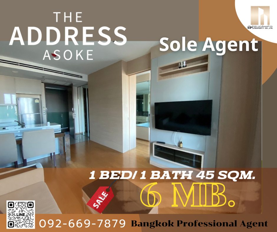 For SaleCondoRama9, Petchburi, RCA : 🔥 Urgent Sale!! Best Price at The Address Asoke | High Floor Unit with Jacuzzi 🔥