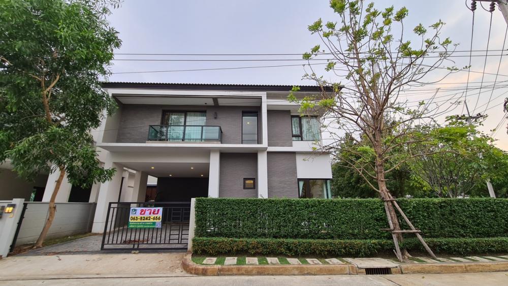 For SaleHousePathum Thani,Rangsit, Thammasat : 2-storey detached house behind the corner of Center Phahon Phahon-Vibhavadi 71.8 square wah, 4 bedrooms, 4 bathrooms, usable area of 200 square meters.