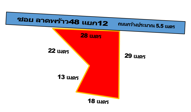 For SaleLandLadprao, Central Ladprao : vacant land for sale Soi Ladprao 48 Intersection 12