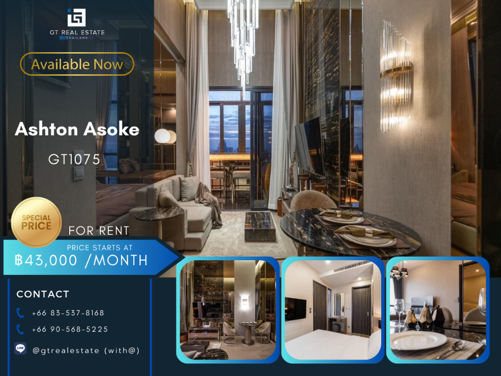 For RentCondoSukhumvit, Asoke, Thonglor : Ashton Asoke for rent 1 bedroom 34 sq.m. fl.50 price 45,000THB/month Fully furnished, Ready move in near BTS Asoke