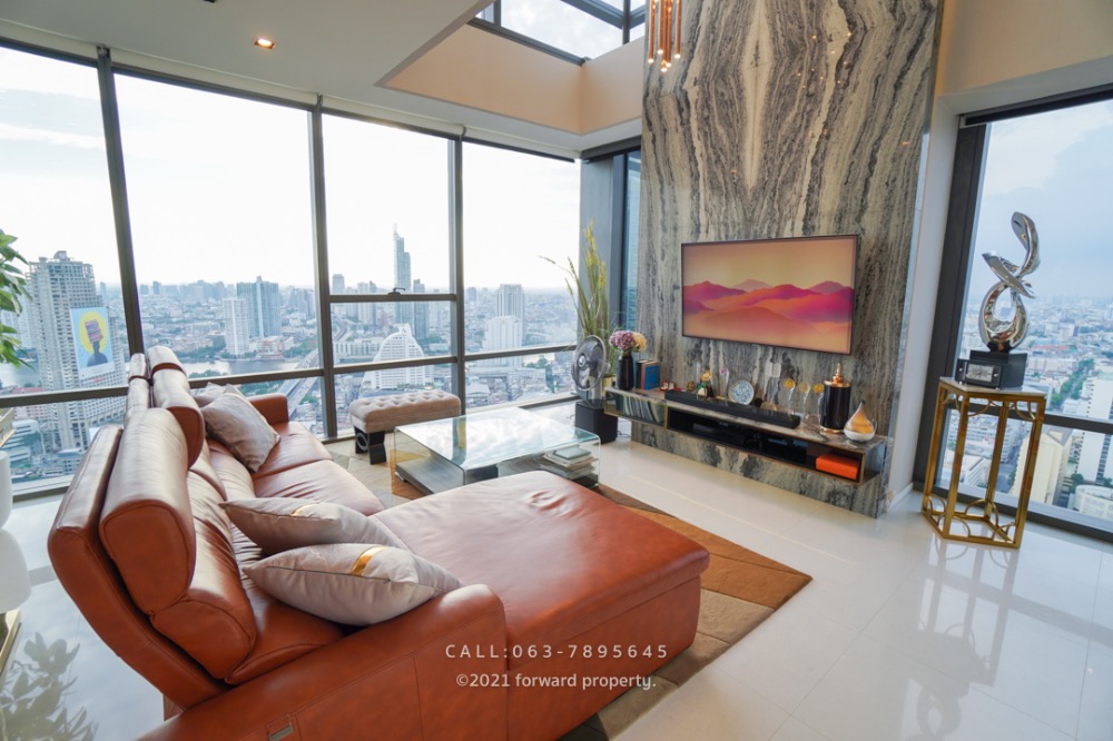 For SaleCondoWongwianyai, Charoennakor : Selling at a loss, Condo The Bangkok Sathorn, Duplex room, corner view, beautiful views on both sides, next to BTS Surasak