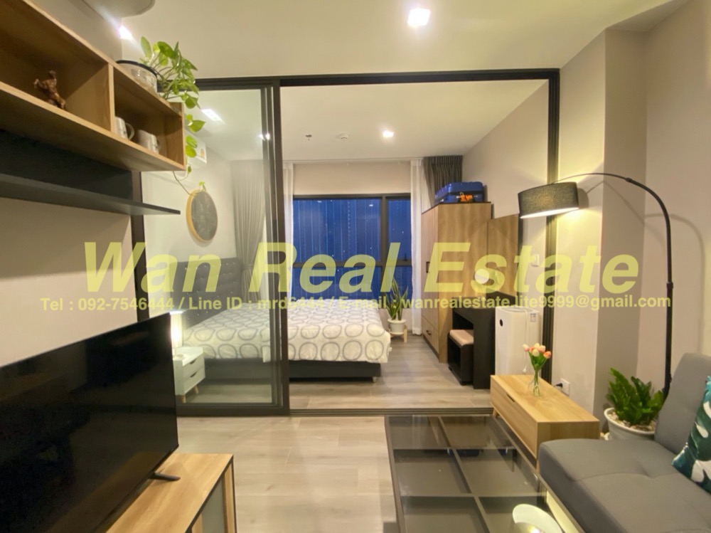 For RentCondoRattanathibet, Sanambinna : Condo for rent politan aqua, 30th floor, size 25 sq.m., beautiful decoration, corner room, river view, complete, ready to move in