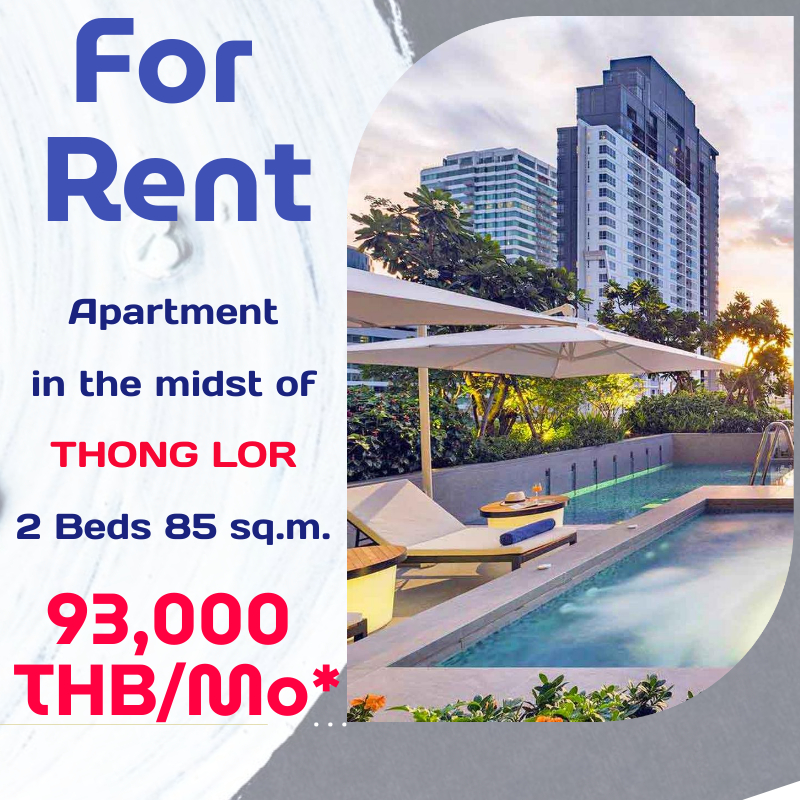 For RentCondoSukhumvit, Asoke, Thonglor : 2 Beds Nice Apartment in the heart of Thong Lor