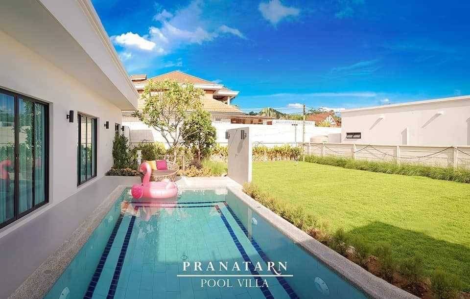 For SaleHuahin, Prachuap Khiri Khan, Pran Buri : House for sale, Pool Villa, Pranatarn Pool Villa, 165 sq m., 3 bedrooms, 3 bathrooms, with swimming pool, salt water, size 3.6x7.6 m, beautiful, special price