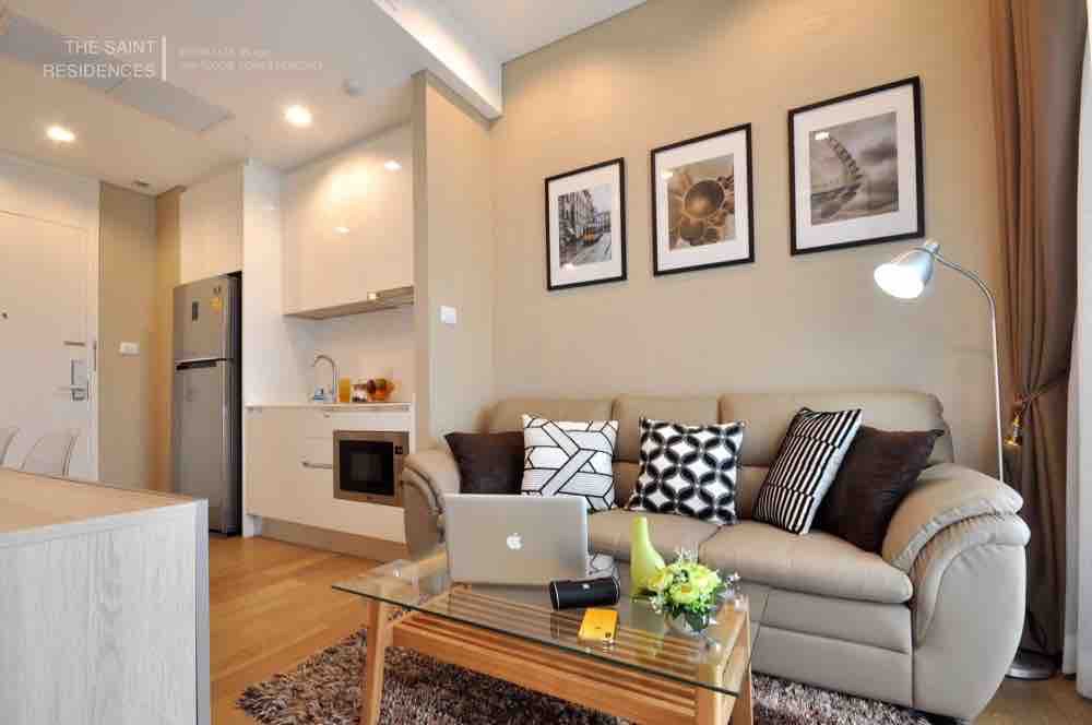 For RentCondoLadprao, Central Ladprao : Condo for rent, special price, The Saint Residences, good location, convenient transportation, fully furnished