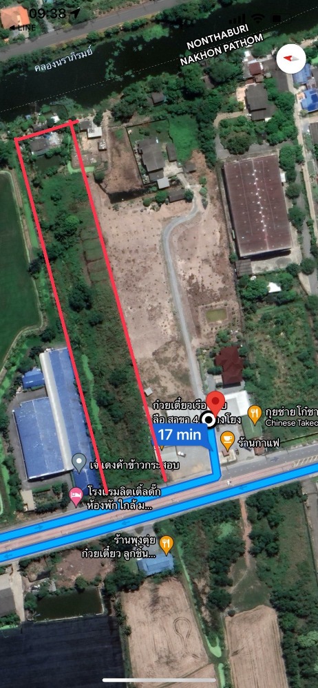 For SaleLandNakhon Pathom : Land for sale 5 rai, rectangular shape.