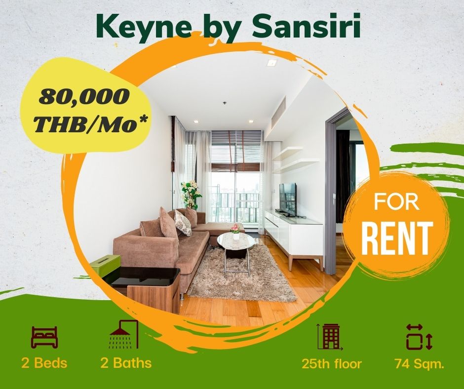 For RentCondoSukhumvit, Asoke, Thonglor : 2 Beds Condo For Rent Keyne by Sansiri on 25th floor near BTS Thong Lo