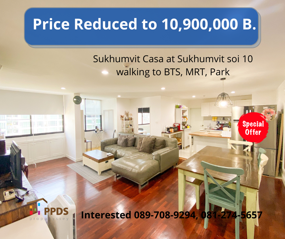 For SaleCondoSukhumvit, Asoke, Thonglor : 3-Bedroom Condo within Walking Distance to Benjakiti Park and Asoke BTS for Only 72,000 Baht per Square Meter!