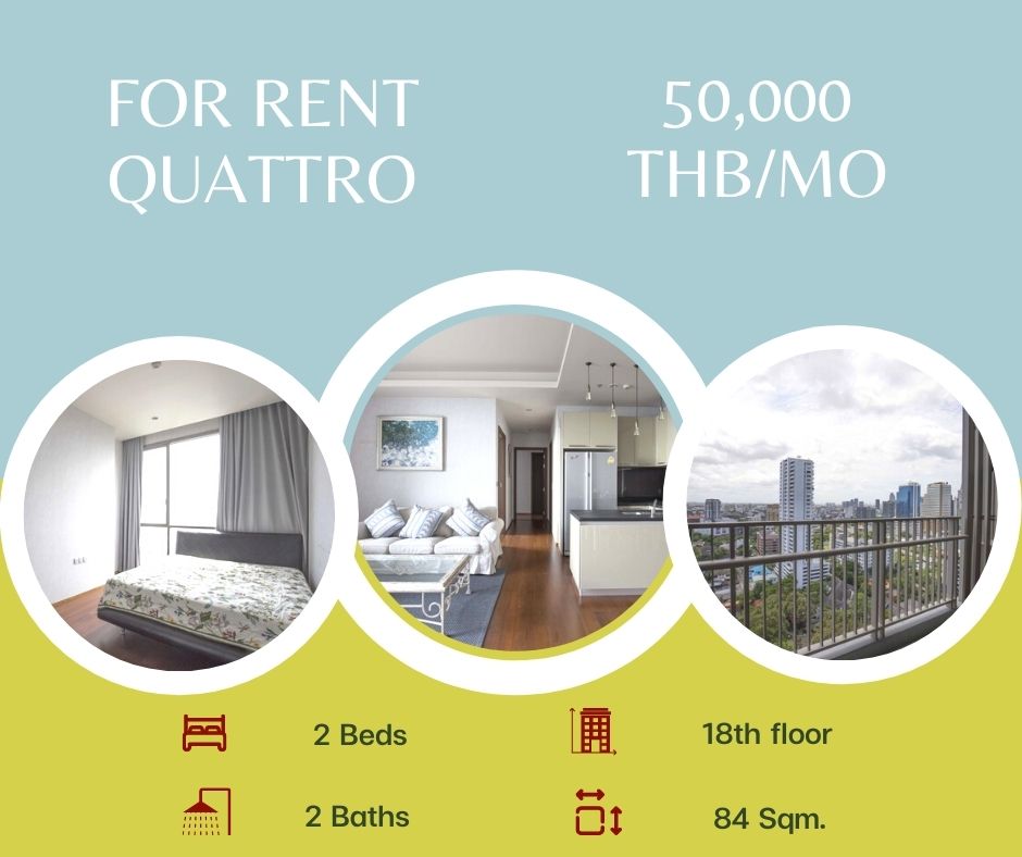 For RentCondoSukhumvit, Asoke, Thonglor : Quattro by Sansiri  Condo in Thong Lo For Rent 2 Beds on 18th floor