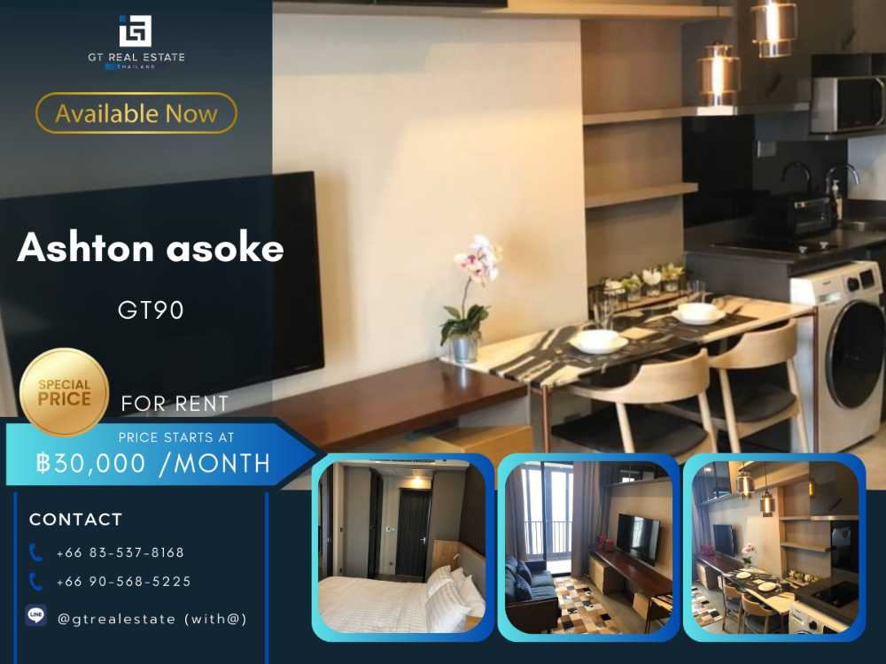 For RentCondoSukhumvit, Asoke, Thonglor : Condo for rent, special price, Ashton Asoke, good location, convenient transportation, fully furnished